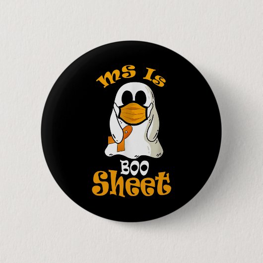 Ist Boo-Sheet-Geist in Maske-Multiple-Sklerose-Awa Button (Vorderseite)