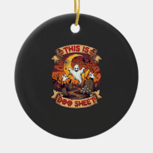 Ist Boo Sheet Halloween Geist Friedhof Kürbisse_1 Keramik Ornament