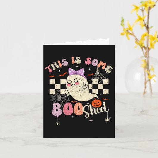 Ist Boo Sheet Niedlich Ghost Retro Halloween Kostü Karte (Gelbe Blume)
