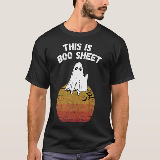 Ist Bootblatt Ghost Retro Halloween leichtes Kostü T-Shirt (Vorderseite)