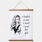 Ist Buttcheeks ein Wort Wandteppich Mit Holzrahmen (Vorderseite)