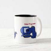 IST COBOL-Programmierer-Dinosaurier-Tasse Zweifarbige Tasse (VorderseiteRechts)