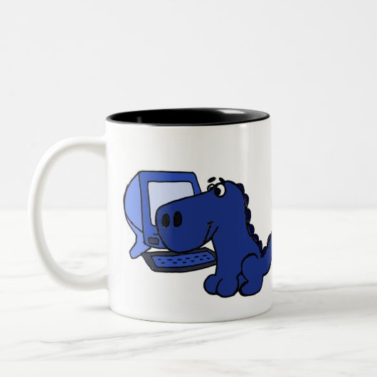 IST COBOL-Programmierer-Dinosaurier-Tasse Zweifarbige Tasse (Links)