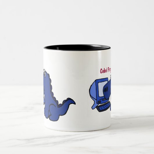 IST COBOL-Programmierer-Dinosaurier-Tasse Zweifarbige Tasse (Mittel)