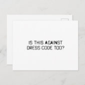 Ist das auch gegen Kleidercode Postkarte (Vorne/Hinten)