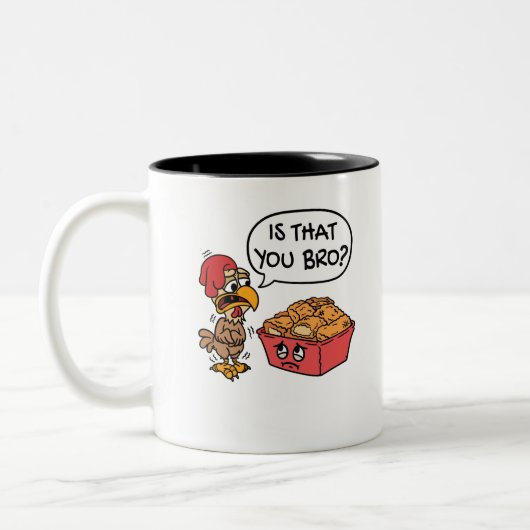 Ist das dein Bro? Funny Chicken Nugget Zweifarbige Tasse (Links)