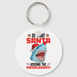 Ist das der Weihnachtsmann, der den Megalodon küss Schlüsselanhänger