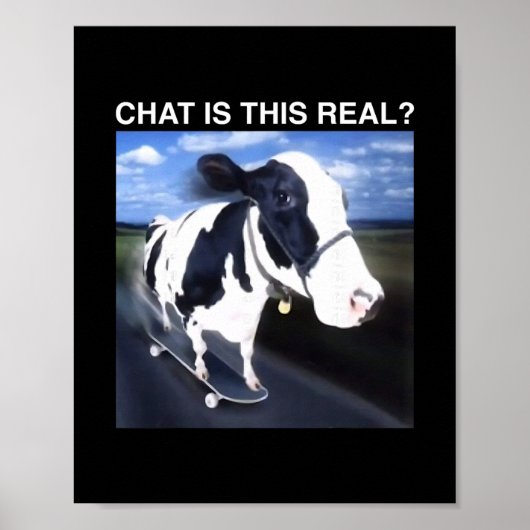 Ist das echtes Skateboarding-Rind Lustiges Meme  Poster (Vorne)