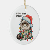 Ist das fröhlich genug grauenhafte Weihnachtsleuch Keramik Ornament (Rechts)