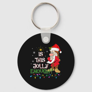 Ist das fröhlich genug Noel mürrischer Elf Pyjama  Schlüsselanhänger