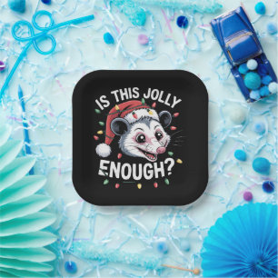 Ist das fröhlich genug? Weihnachts-Opossum Sarkast Pappteller