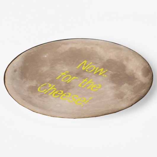 Ist der Mond aus Käse gemacht? Pappteller (Schrägansicht)