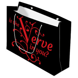 Ist der Verve in dir? Schwarz & Rot. Gemusterte Rü Große Geschenktüte