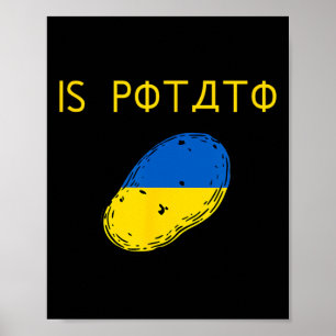 Ist die Kartoffel ein lustiger Witz blaue und gelb Poster