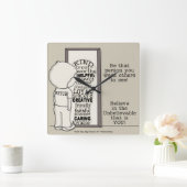 Ist diese Person Quadratische Wanduhr (Zuhause)