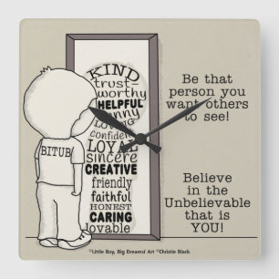 Ist diese Person Quadratische Wanduhr