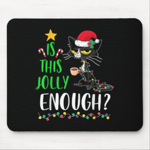Ist diese schwarzkatze fröhlich genug zum Weihnach Mousepad