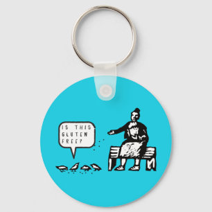 Ist dieser Gluten-freie Vogel-Cartoon lustig Schlüsselanhänger