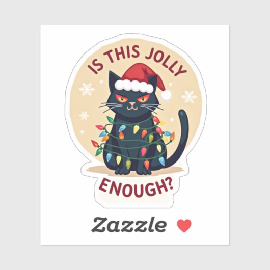 Ist dieser Jolly genug lustige schwarze Katze Weih Aufkleber (Blatt)