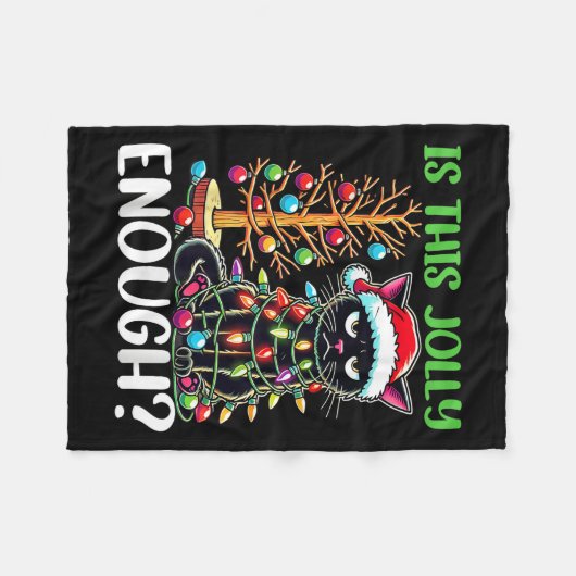 Ist dieser Jolly genug lustige schwarze Katze Weih Fleecedecke (Vorderseite (Horizontal))