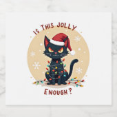 Ist dieser Jolly genug lustige schwarze Katze Weih Schaumweinetikett (Einzelnes Label)