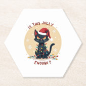 Ist dieser Jolly genug lustige schwarze Katze Weih Untersetzer (Vorderseite)