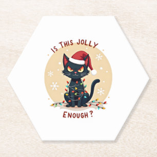 Ist dieser Jolly genug lustige schwarze Katze Weih Untersetzer