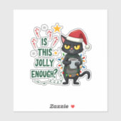 Ist dieser Jolly genug schwarze Katze frohe Weihna Aufkleber (Blatt)