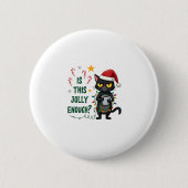 Ist dieser Jolly genug schwarze Katze frohe Weihna Button (Vorderseite)