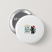 Ist dieser Jolly genug schwarze Katze frohe Weihna Button (Vorne & Hinten)