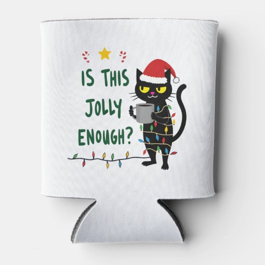 Ist dieser Jolly genug schwarze Katze frohe Weihna Dosenkühler (Vorderseite)