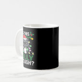 Ist dieser Jolly genug schwarze Katze frohe Weihna Kaffeetasse (Vorderseite Links)