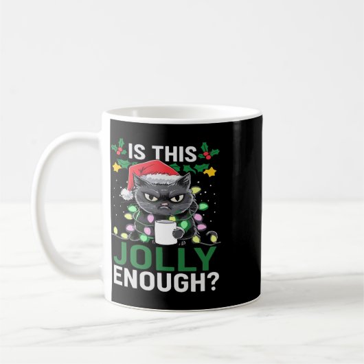 Ist dieser Jolly genug schwarze Katze frohe Weihna Kaffeetasse (Links)