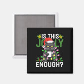 Ist dieser Jolly genug schwarze Katze frohe Weihna Magnet (Vorderseite/Rückseite)