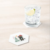 Ist dieser Jolly genug schwarze Katze frohe Weihna Untersetzer (Vor Ort)