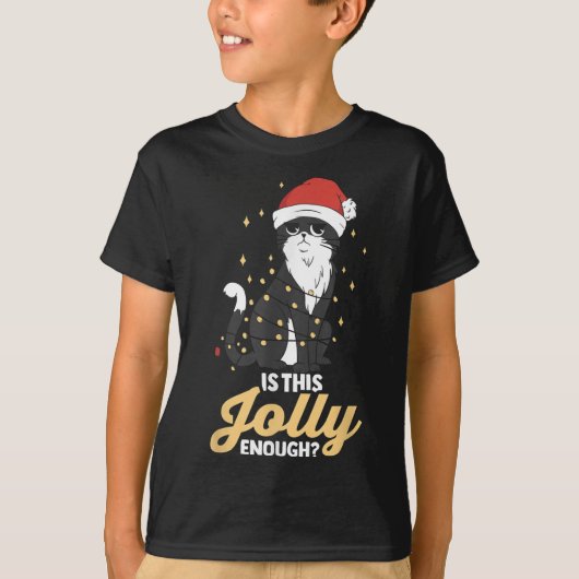 Ist dieses fröhlich genug schwarze Katzenxmas perf T-Shirt (Vorderseite)
