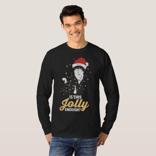 Ist dieses fröhlich genug schwarze Katzenxmas perf T-Shirt (Vorne ganz)