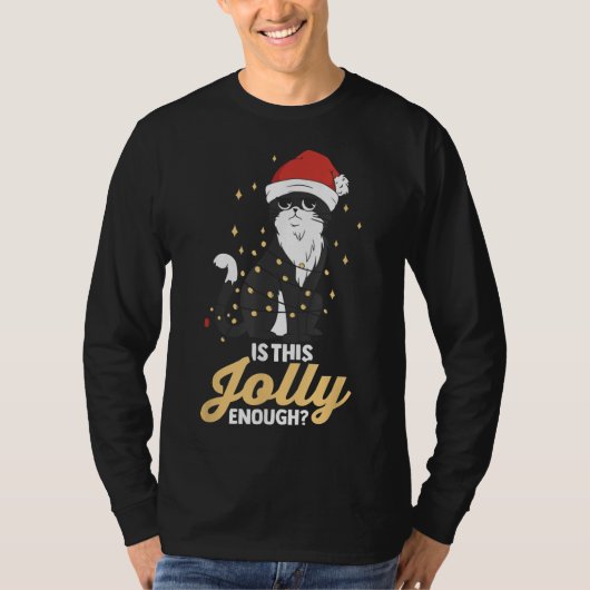 Ist dieses fröhlich genug schwarze Katzenxmas perf T-Shirt (Vorderseite)