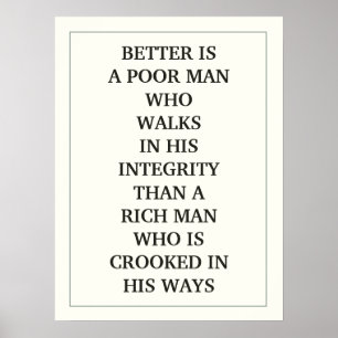 IST EIN ARMER MANNwho-WEGE IN SEINER INTEGRITÄT Poster