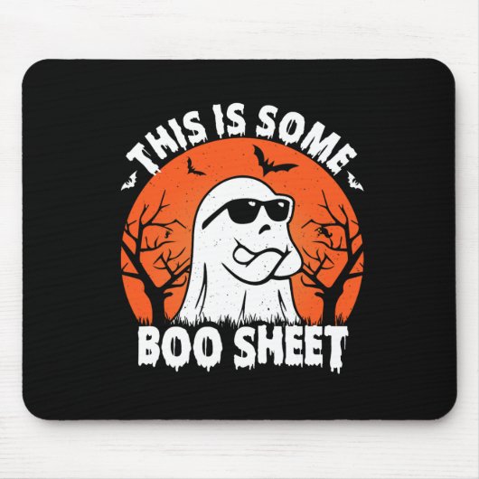 Ist ein Boo Sheet Ghost Retro Funny Halloween Mousepad (Vorne)