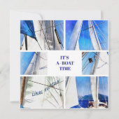 Ist ein Bootspass Spaß Pun Artistic White Sails Save The Date (Vorderseite)