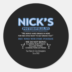 Ist ein wundervolles Leben Nicks Bar George Bailey Runder Aufkleber