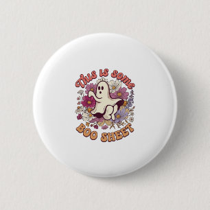 Ist Einiges Boo-Blatt-Gespenst Retro-Blumen_1 Button