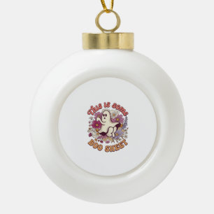 Ist Einiges Boo-Blatt-Gespenst Retro-Blumen_1 Keramik Kugel-Ornament