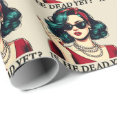 Ist er tot, doch lustig Sprichwort Dunkler Spaß Vi Geschenkpapier (Rolleneckpunkt)