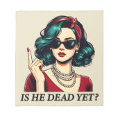 Ist er tot, doch lustig Sprichwort Dunkler Spaß Vi Notizblock (Vorderseite)