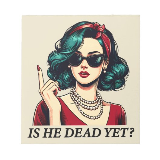 Ist er tot, doch lustig Sprichwort Dunkler Spaß Vi Notizblock (Vorderseite)