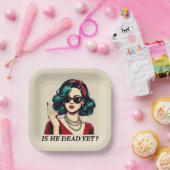 Ist er tot, doch lustig Sprichwort Dunkler Spaß Vi Pappteller (Party)