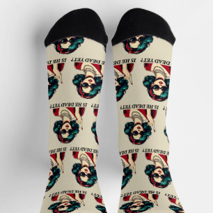 Ist er tot, doch lustig Sprichwort Dunkler Spaß Vi Socken