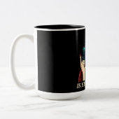 Ist er tot, doch lustig Sprichwort Dunkler Spaß Vi Zweifarbige Tasse (Links)